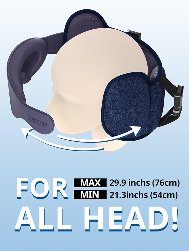 Travel Pillow fit Various Heights, Aiplane Sleep Stable Support | Seat Strap System, 360° Headrest Airplane Pillow for Long Flight, Stop Bobblehead, 3D Eye Mask, Travel Essential, Grey - Image 5