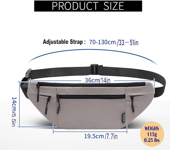 Money Belt for Travel RFID Blocking Passport Holder (light grey) | Hidden Under Clothes Travel Wallet for Men Women - Image 3
