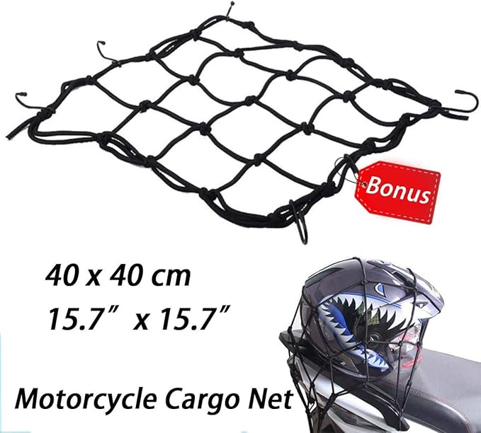 Motorcycle Tail Bag,Waterproof Seat Bag,Dual Use Backpack With Cargo Net | Expandable Helmet Bag with Rain Cover & Shoulder Strap, Multifunctional Storage Saddle Bag, Motorbike Luggage Tail Pack - Image 5