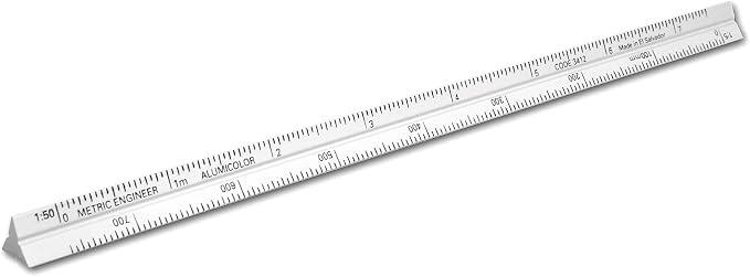 Alumicolor Aluminum Engineer Metric Pocket Scale, 15CM, Silver by Alumicolor