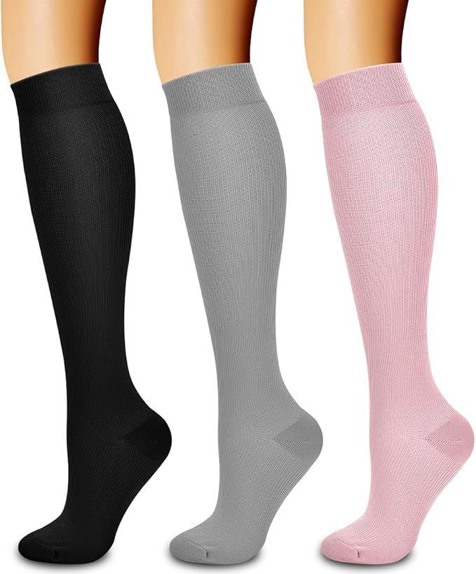 3 Pack Medical Compression Sock-Compression Sock For Women and Men Circulation -Best for Running,Nursing,Athletic Sports by LaiteHebe