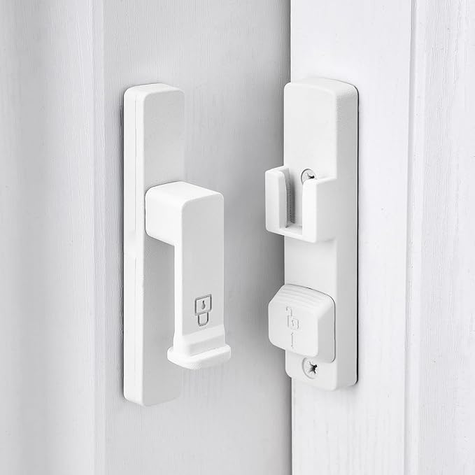 2 Packs Matte White 90 Degree Barn Door Lock,Flip Gate Latches Hardware | Zinc Alloy Door Lock,Right Angle Door Lock Latch,Sliding Door Latches,for bedroom,drawer,pet enclosures,cabinet,garage,window - Image 6