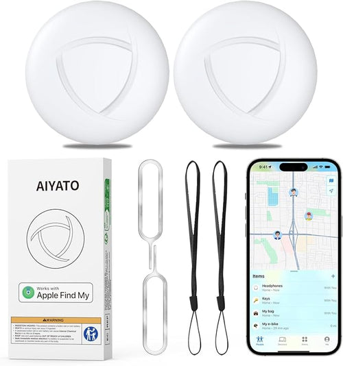 Air Tracker Tags (iOS Only) 2 Pack, Air Tag, 2-Year Replaceable Battery Bluetooth Tracker Compatible with Apple Find My, Item Finder Smart Tag for Keys, Luggage - [Apple Find My Certified] by DoHome