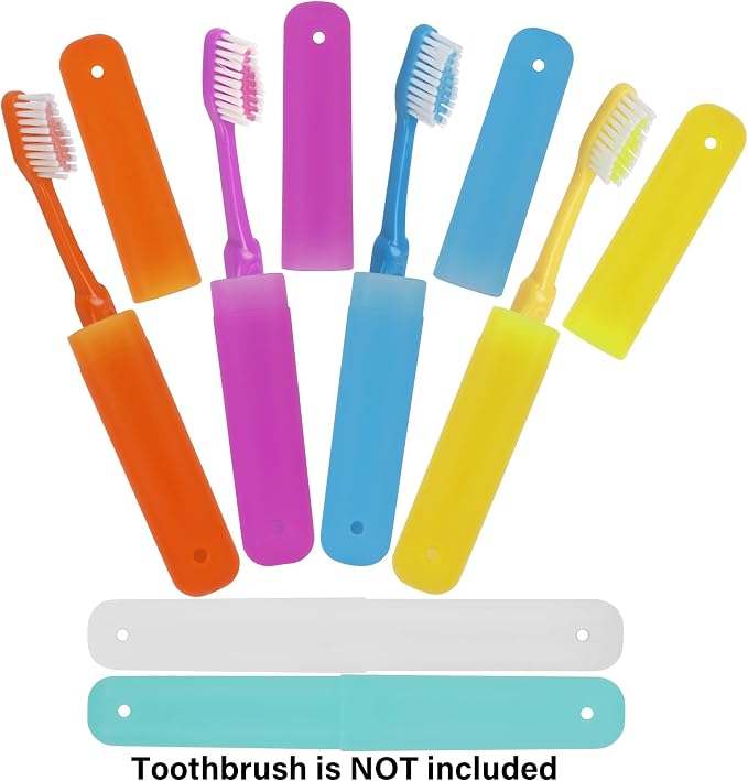 Cllayees 6 Pcs Travel Toothbrush Case Holder, Breathable Portable Toothbrush Container, Multiple Color Clear Toothbrush Holder for Home Trip Camping - Image 3