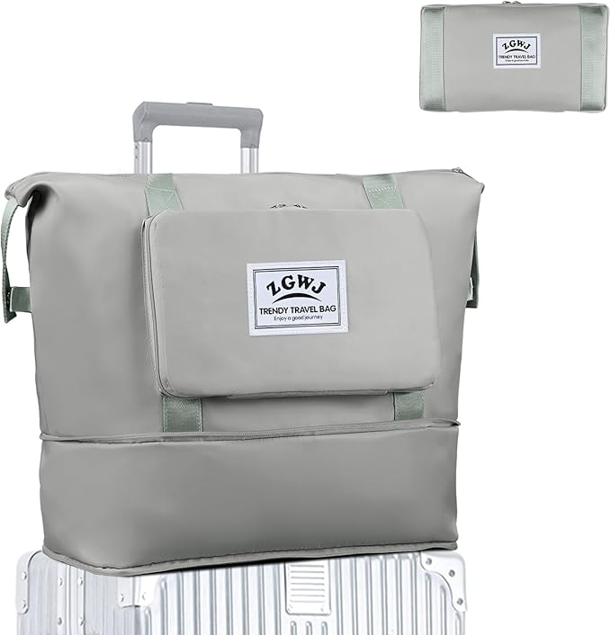 ZGWJ Travel Tote Bags, Expandable Overnight Weekender Bag for Women Foldable Carry-On | Expandable by ZGWJ