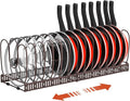 Housolution Pot and Pan Lid Organizer Holder Storage Rack, Bronze | 12"-23" Expandable, 14 Adjustable Dividers, Sturdy Metal Construction, Easy Assembly by Housolution