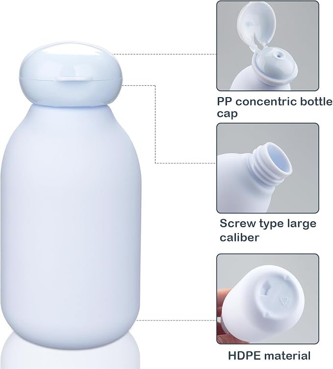 2 Pack 3.4 oz/100ml Travel Squeeze Bottle with Flip Cap, Blue | Shampoo and Conditioner Bottles, Empty Plastic, Travel Accessories, Toiletry Cosmetic Containers - Image 5