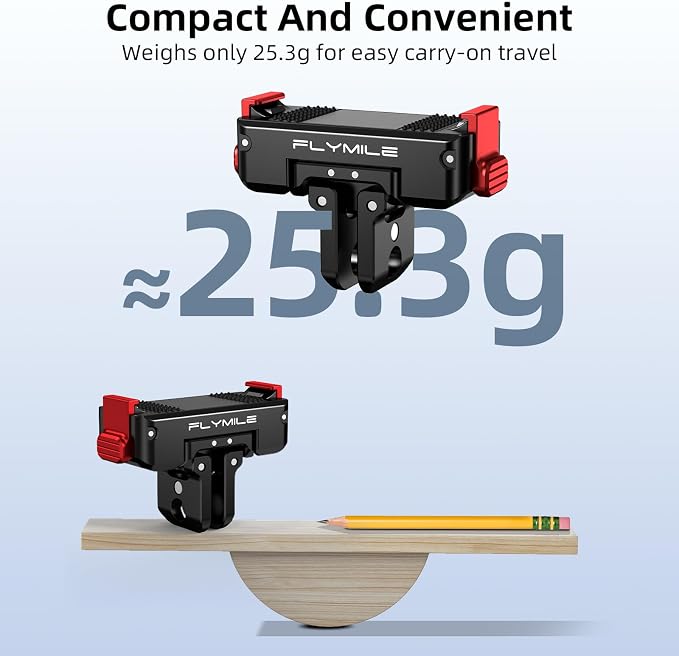Action 5 Pro Magnetic Quick-Release Mount, 360° Horizontal Rotation Aluminum Alloy Adapter for DJI OSMO Action 5 Pro/4/3/360, with 1/4" Threaded Hole & Foldable Action Camera for Tripod Accessories - Image 7