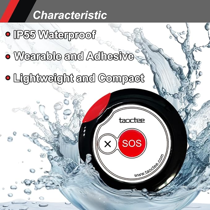 Panic Button Alarm Remote Siren Emergency Alert System for Elderly | Lightweight and Compact Button with Lanyard,Panic Alarm for Security Strobe Siren for House Office Business Shop(Battery/USB) - Image 4