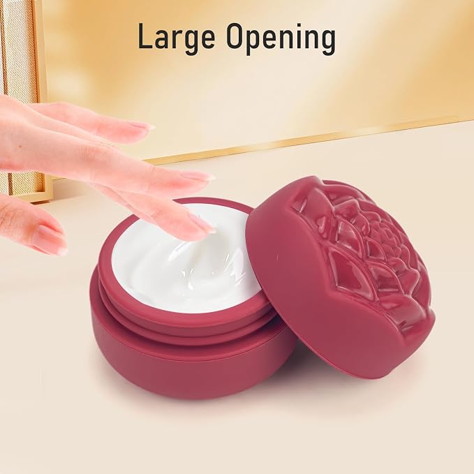 Travel Containers for Cosmetics Toiletries 0.88 Oz 4 Pack Small Silicone Refillable Mini Jars with Lid Handcream Eyes Cream Hair Gel Wax Pills Moisturizer Earrings Container Rose - Image 6