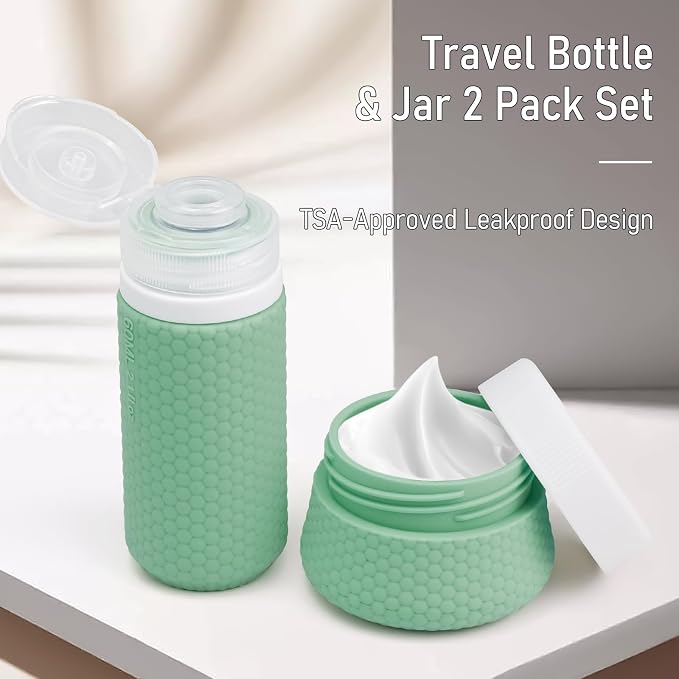Travel Bottles for Toiletries, TSA Approved 2oz Leak Proof Travel Size Liquid Containers, BPA Free Refillable Silicone Squeeze Bottles for Shampoo Lotion and Conditioner (4 Pack) - Image 6