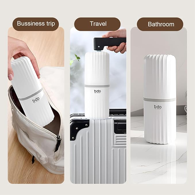 Toothbrush Travel Case & Travel Soap Holder Dish Tray Set of 2, Portable Clear Toothbrush Holders with Cover Leakproof Bar Soap Holder for Traveling School Camping Business Bathroom (1 pc-B-White) - Image 6