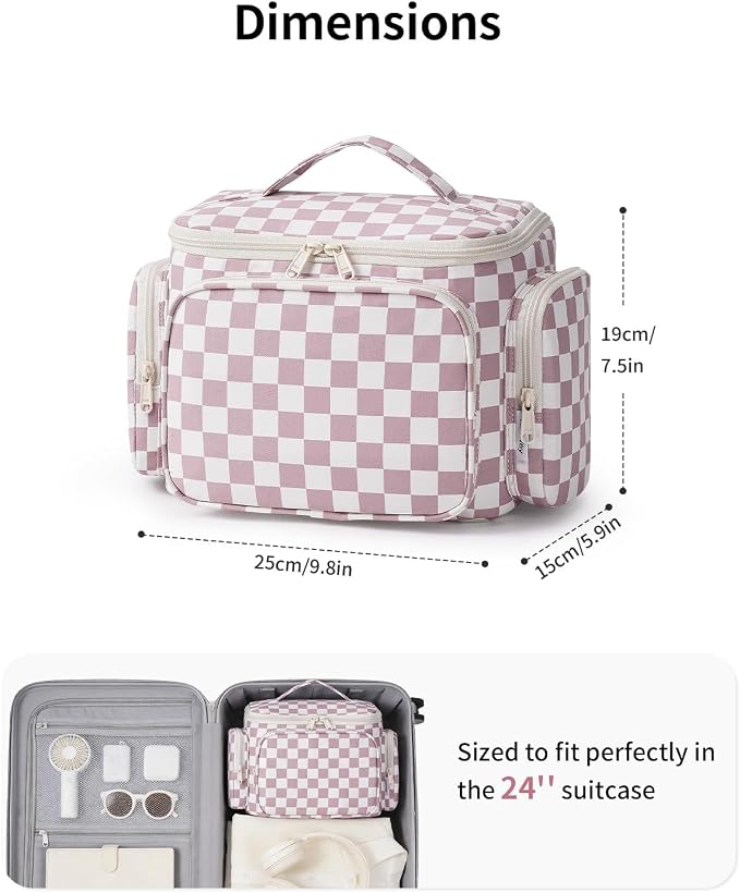 Narwey Hanging Travel Toiletry Bag for Women, Large Makeup Cosmetic Bag | Wide Open, Organized Pocket, Dry Wet Separation, Portable Bathroom Travel Bag for Full Size Toiletries, Vivid Pattern, Gifts - Image 6