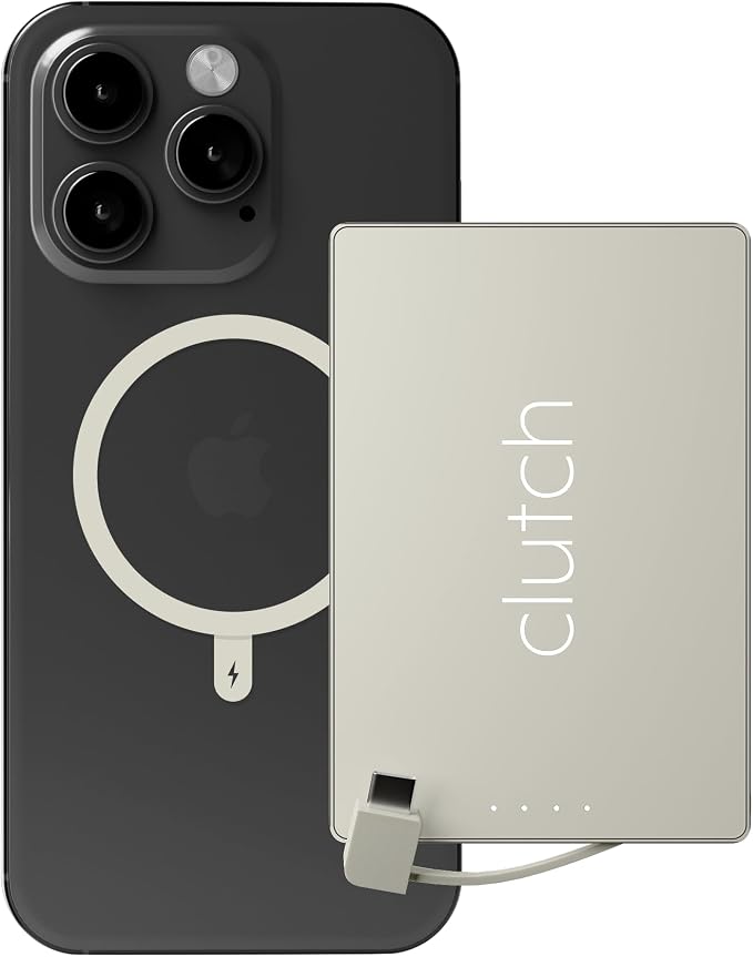 Clutch - Pro USB-C Portable Charger - Compatible with iPhone 15, 16, 17 & Android Devices - Power Bank Magnetic Battery - TSA Travel Approved - USB Rechargeable - Built-in Cable - 5000 mAh - 3.7oz - Image 4
