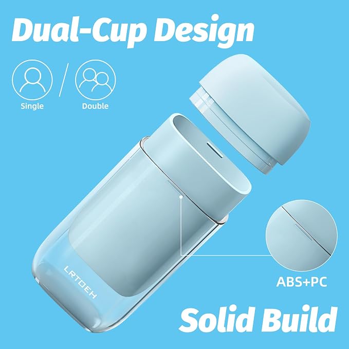 Travel Toothbrush Case, Mini Wash Cup with Foldable Toothbrush | Mini rinse cup, for camping business hiking travel, toothbrush included, lightweight plastic, Cups with cover, blue - Image 4