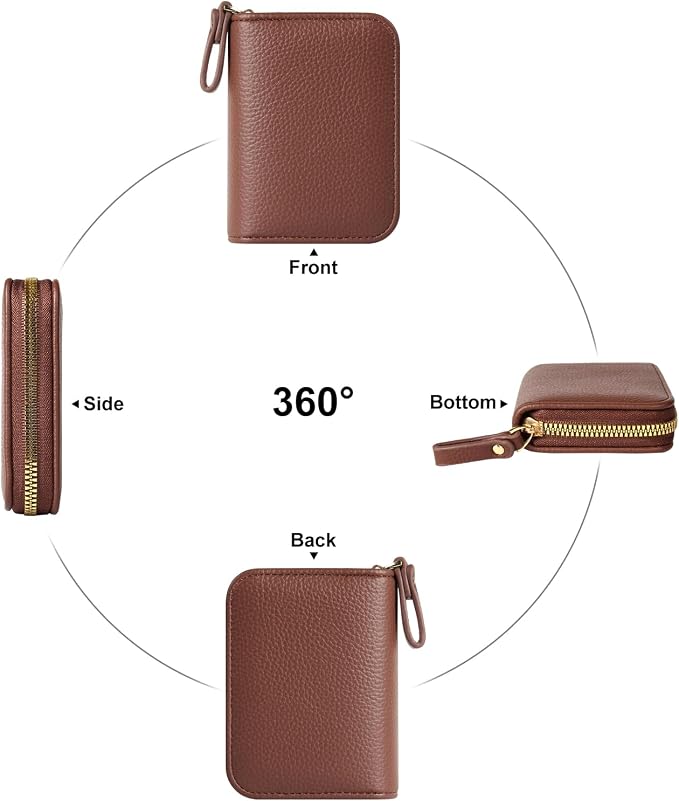 Credit Card Wallet, RFID Card Case Wallet, Zipper Card Cases Holder for Men Women, RFID Blocking, KeyChain Wallet, Compact Size Card Organizer Case for Women - Image 6