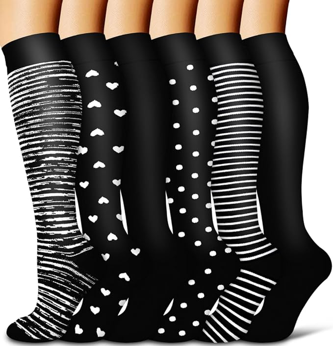 COOLOVER Copper Compression Socks for Women and Men(6 Pairs)-Best Support for Running, Athletic, Travel by COOLOVER