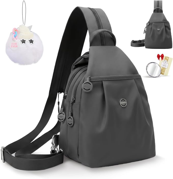 Waterproof 2-Way Mini Commuter Bag, Multi-Compartment Oxford Small Backpack, For Women, Collegeman, Commuter (Grey) by Unknown