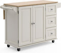 Homestyles Dolly Madison Off-White Mobile Kitchen Island Cart with Wood Drop Leaf Breakfast Bar by homestyles