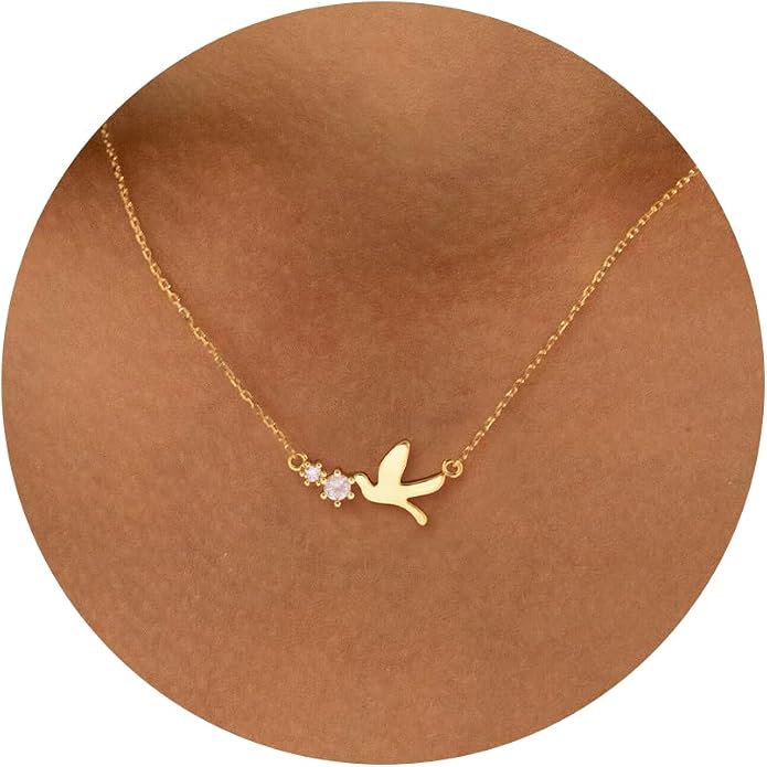 Gold Necklace for Women, Dainty Charm Pendant Necklace Jewelry Gift | 14K Gold Plated, Cute, Delicate, Adults, Non Tarnish, Hypoallergenic, Accessories by GUOKEJEWELRY