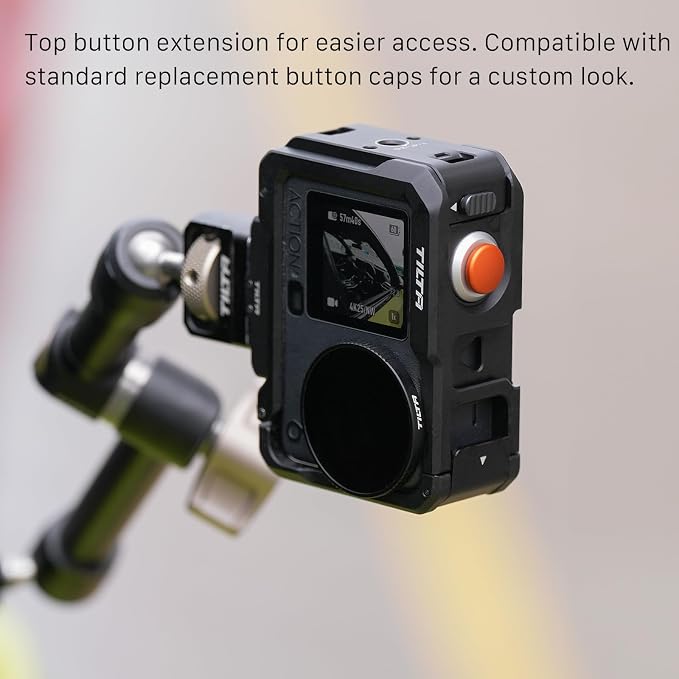 Tilta Camera Cage Base Kit Compatible with DJI Osmo Action 6 | Magnetic Quick Release Baseplate Included | 1/4"-20 Thread with Locating Points | Cold Shoe Receiver | Button Extension | Black | Includes full camera cage and quick release mounting basepl... - Image 5
