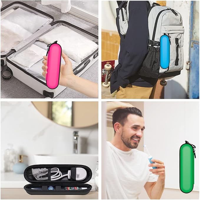 Nincha EVA Electric Toothbrush Case - Durable Hard Shell Travel Case with Mesh Pocket - Fits Most Powered Toothbrush Products (Green) - Image 7