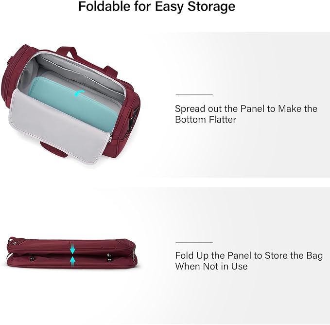 Hanke Small Underseat Carry On Luggage Bags for Travel with 10 Pockets. | Airline Approved Foldable Personal Bag w/ Luggage Sleeve; Tote Duffle & Bento Bag, Flight Attendant Weekender for Men & Women - Image 8