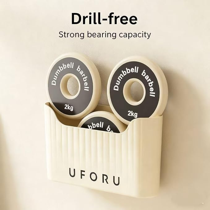 Wall-Mounted Storage Rack,No-Drill Adhesive Storage Box Inside The Cabinet Door,Suitable For Smooth Surfaces Like Bathrooms,Kitchens,Laundry Rooms (Cream White) - Image 4