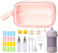 Travel Cosmetic Case Toiletry Bag with Zipper Refillable 4-in-1 Silicone Kit Toiletry Bottles、Squeeze Toiletry Bottles Leakproof Accessories for Toiletries Shampoo Lotion Body Wash (BPA Free) by NAICHA