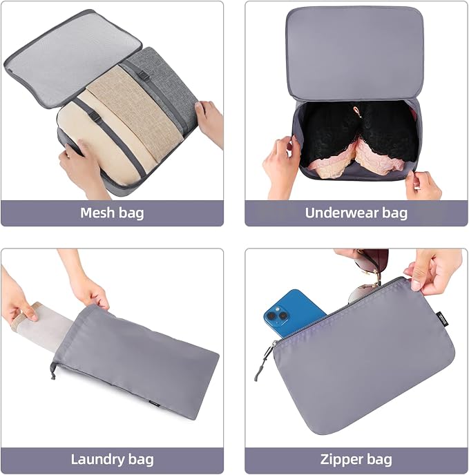 BAGAIL 6 Set/8 Set/10 Set Packing Cubes Various Sizes Packing Organizer for Travel Accessories Luggage Carry On Suitcase - Image 6