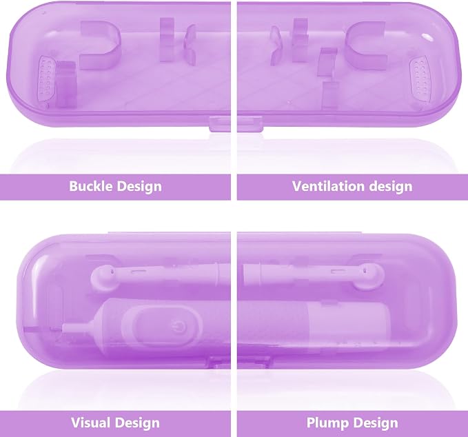 Newly upgraded toothbrush travel case, suitable for Oral-B/Oral-B Pro/Philips Sonicare/Aquasonic toothbrush, travel electric toothbrush box(purple) - Image 3