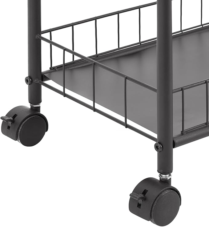 6 Tier Slim Rolling Storage Cart, Mobile Shelving Unit with Wheels, Metal Wire Storage Rack with Baskets for Kitchen Bathroom Office Laundry Narrow Piaces (6in Slim Rolling Cart) - Image 8
