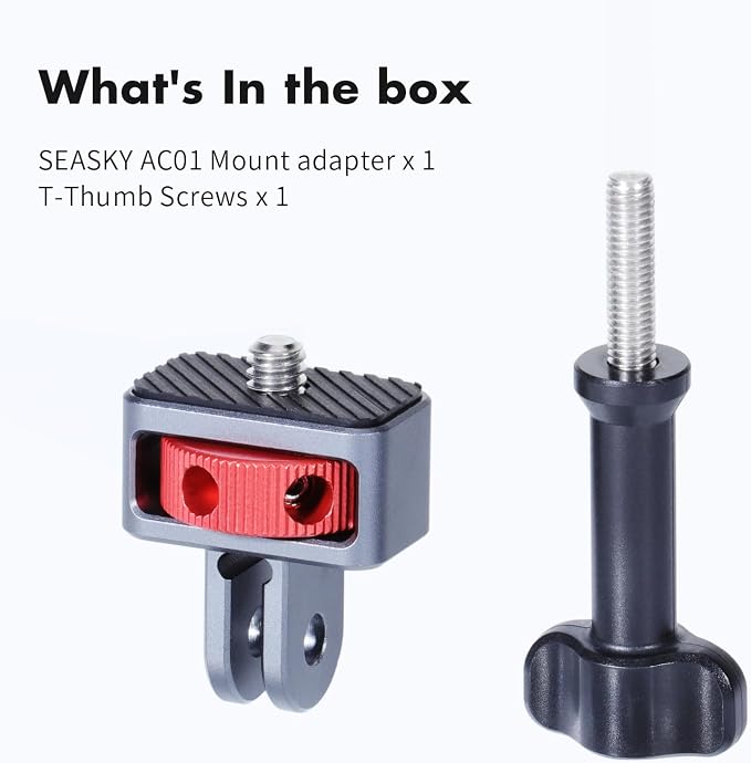 SEASKY AC01 1/4-20 Action Camera Mount Adapter for Gopro to Insta360 X5 X4 | All Metal Aluminum Alloy Tripod Accessory conversion adapter for insta360 X5 X4 Air X3 for DJI OSMO 360 for Gopro Max 2 - Image 6