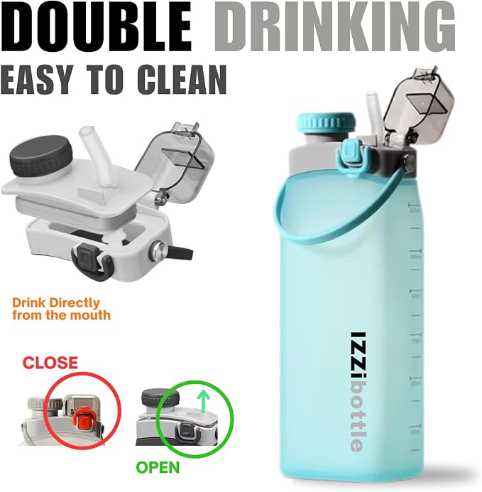 IZZI bottle Collapsible Lightweight Silicone Water Bottle (600ml, Blue) | BPA Free, Eco-Friendly, Medical Grade | Leakproof Bottle for Sports, Travel, Hiking, Gym, Outdoor Adventures and Daily Use - Image 7
