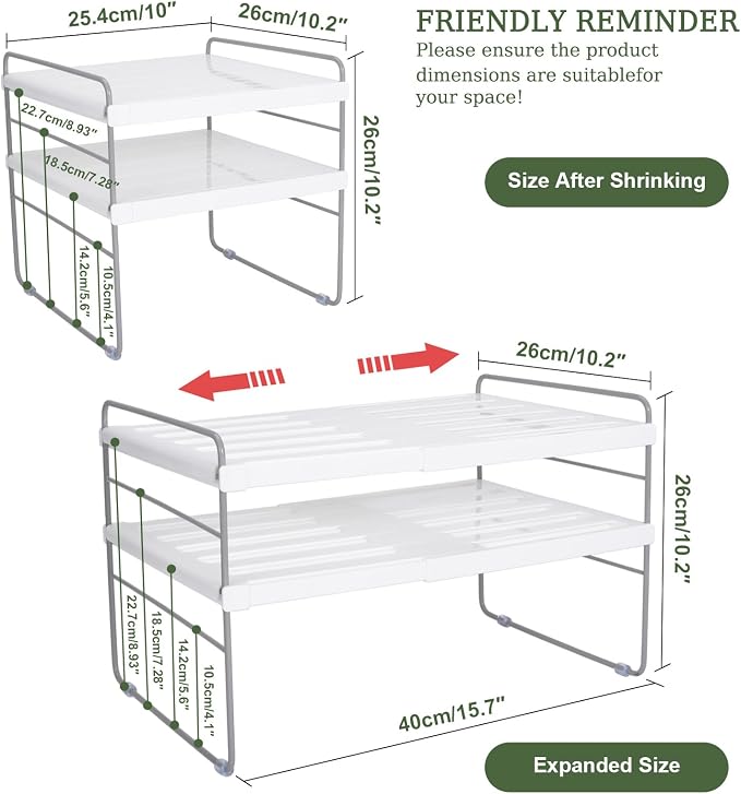 Pantry Organization and Storage for Kitchen - Expandable Kitchen Wrap Box Organizer Rack, Foil Organizer for Cabinet & Counter, Height & Width Adjustable Cupboard Storage Rack - (3 Tier 9.8 to 15.6"L) - Image 5
