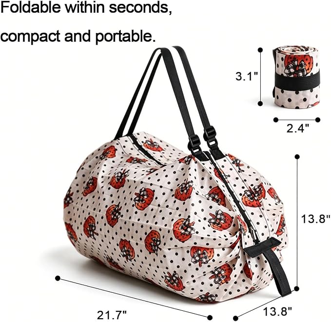 Ultralight Foldable Tote, Reusable Grocery & Travel Bag for Women Water Repellent Shopping Bag - Image 3