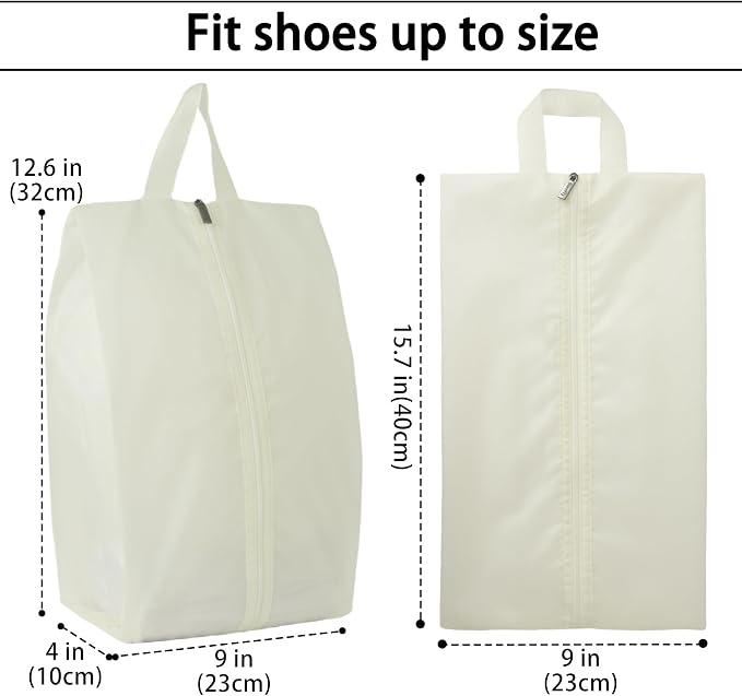 6pcs Portable Shoe Organizer, Travel Pouches with Zipper, Golf Shoe Bags, Clothes Bags, Soccer Cleats Bag Shoe Pouch for Gym, Waterproof, Odor-Resistant (White) | Golf Shoe Bags, Clothes Bags, Soccer Cleats Bag Shoe Pouch for Gym, Waterproof, Odor-Resi... - Image 2
