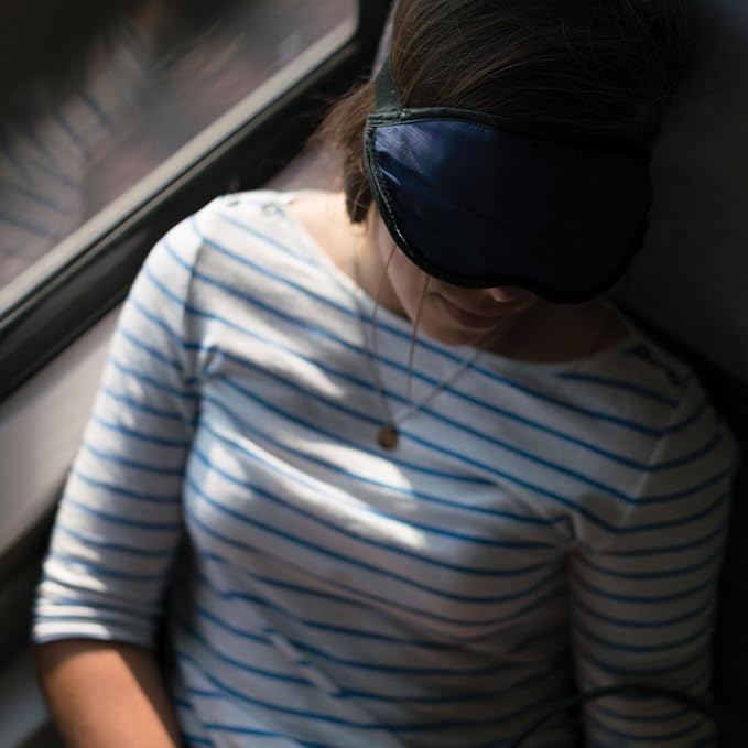 Lewis N. Clark Comfort Sleep Mask | Eye Mask for Travel | Comfortable & Breathable | Light Blocking & Adjustable | Navy - Image 4