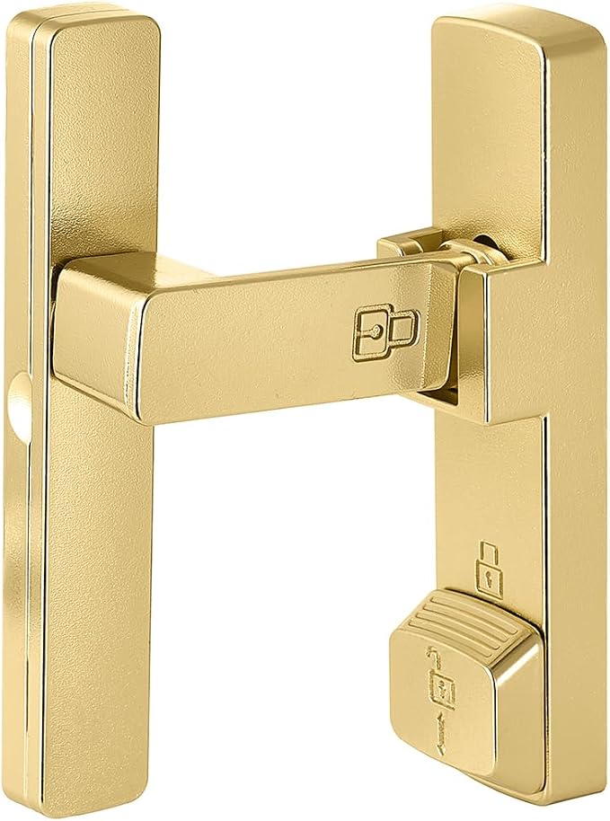 2 Packs Gold 90 Degree Barn Door Lock,Flip Gate Latches Hardware | Zinc Alloy Door Lock,Right Angle Door Lock Latch,Sliding Door Latches,for bedroom,drawer,pet enclosures,cabinet,garage,window - Image 7