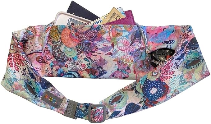 BANDI Plus Size Fanny Pack for Women - Travel-Ready Pocket Belt with Secure Hidden Money & Running Belt for Phone, Passport, Keys, & Medical Devices, Adjustable Fit, Comfortable (Coral Reef) - Image 2