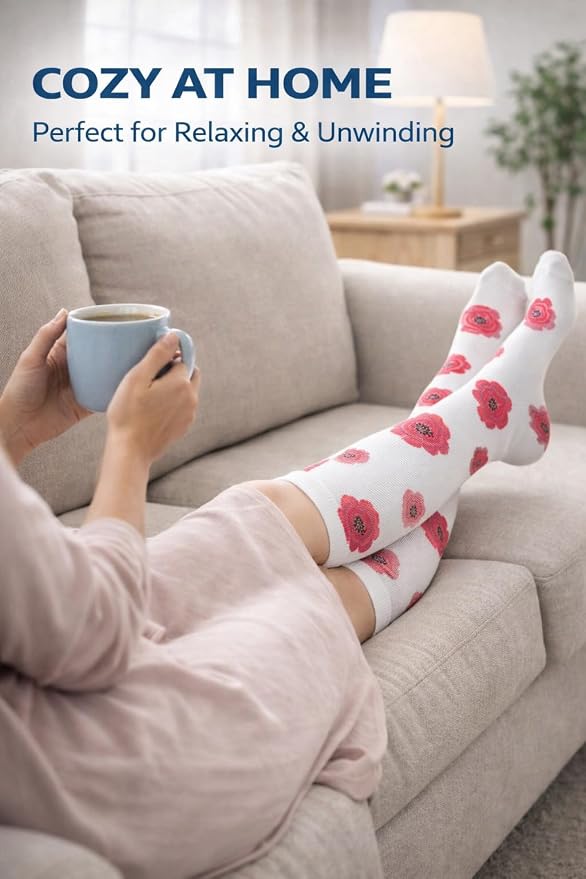 Aoliks Medical Compression Socks for Women & Men, Support Knee High Socks for Running,Nurses,Travel - Image 3