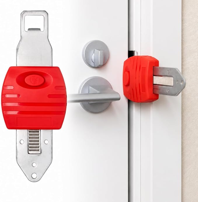 Portable Door Lock, Anti-Theft Lock, Travel Door Lock for Additional Privacy and Safety, Home Security Door Locker for Hotel Apartment School by HonesaLoc