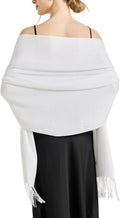 Soft Silky Pashmina Shawl Wraps Solid Colors Scarf for Wedding Evening Dresses by Ronfoxi