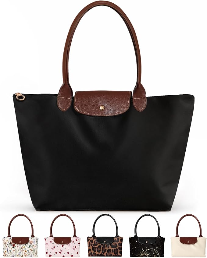 Miss Adola Aesthetic Nylon Tote Bag for Women | Lightweight, Foldable, Waterproof, Large Capacity for Travel, Work, Teacher by MissAdola