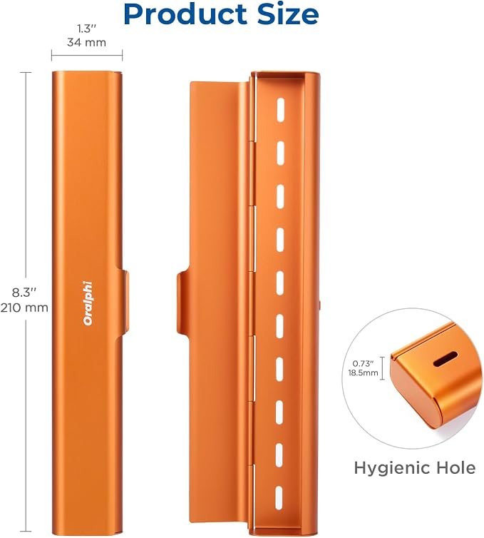 Aluminum Toothbrush Travel Case, Portable Travel Toothbrush Holder, Durable Manual Toothbrush Box Container for Traveling, Bathroom, Camping, Business Trip-Pumpkin Orange - Image 5