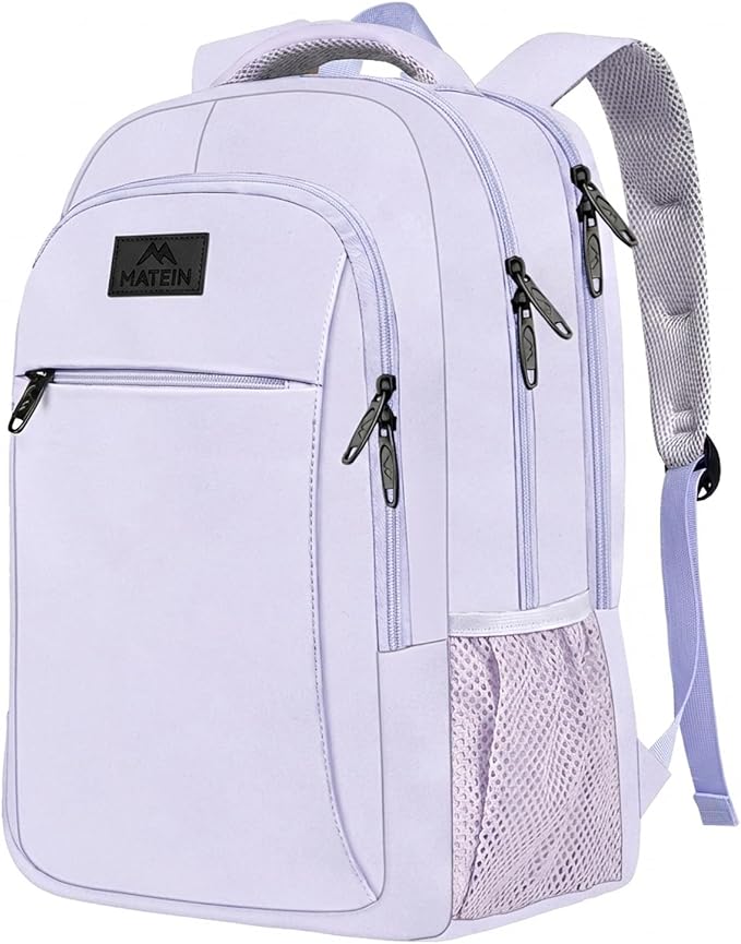 MATEIN Purple Cute Laptop Backpack for Girls, 15.6 Inch College School Bag | Water Resistant Student Bookbag, Travel Computer Nurse Work Bag, Luggage Strap, Anti Theft, Sturdy Comfort, Gift for Teenager by MATEIN