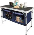 CampLand Outdoor Folding Table Aluminum Lightweight Height Adjustable with Storage Organizer for BBQ, Party, Camping by CampLand