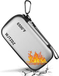 6500°F Hard Fire-Resistant Power Bank Case,Waterproof Electronic Organizer Travel Bag,Shockproof EVA Carrying Case for Cell Phones/Earbuds,Travel Gadgets for Cables,SD Memory Card,Camera Chips by FirepyroofSafetyFamily