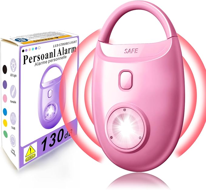 Safe Sound Personal Alarm, 130dB Loud Siren, Emergency Self-Defense Security Keychain with Strobe LED Light, Personal Sound Safety Siren for Women, Men, Children, Elderly by SRTKBEU