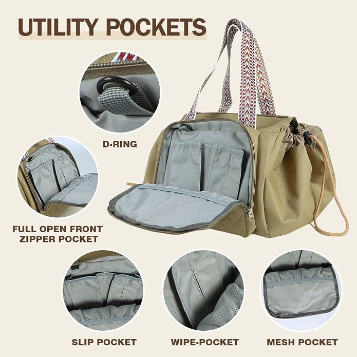 Travel Duffel Bag Weekender Bags for Women, Expandable Tote Handbag Diaper Bag Backpack Shoulder Bag for Car Work Daily - Image 7